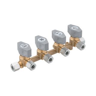 GOK Gasdistributieblok 4-weg 10 x 8 mm