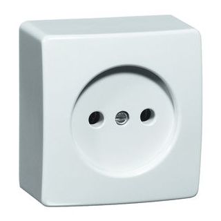 Contactdoos Enkel 230V Opbouw Wit zonder Randaarde