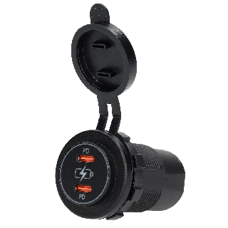Power Line Contactdoos USB-C PD Lader 2x3A
