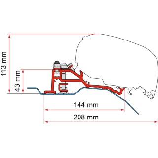 Fiamma Adapterkit Ducato H2 Skyroof