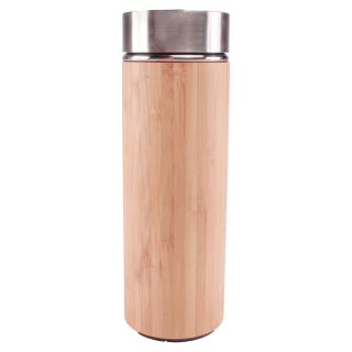 ViaMondo Thermosfles 0.33L Bamboe met Temperatuur Display