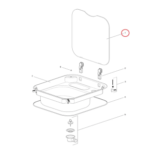 Thetford Glasplaat Spoelbak Rectangular Clear SBL34XX