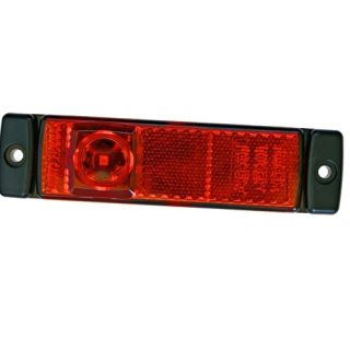 Hella Markering LED met Reflector Rechthoekig Opbouw Rood 50cm Kabel