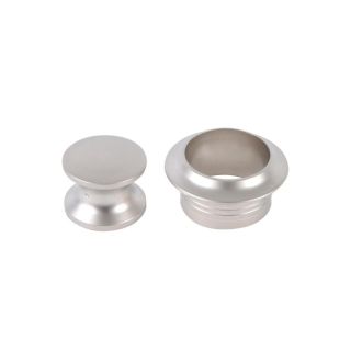 Knop+Ring Pushlock Zilver Mat 2st.