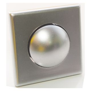 Mini Knop+Ring Vierkant Pushlock Mat Chroom
