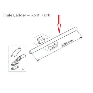 Thule Oval Tube L=3,0m Geanodiseerd