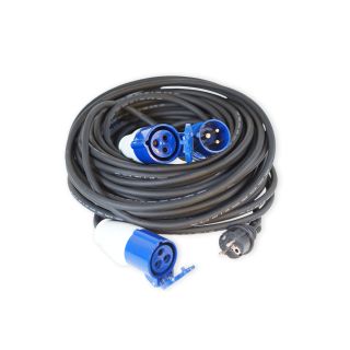 Vechline Verloopkabel 3x1.5mm² CEE-CEE Contra & CEE Contra-Frans Verloop 25m