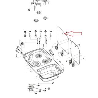 Dometic MO7123 Glasdeksel Komfoor gedeelte