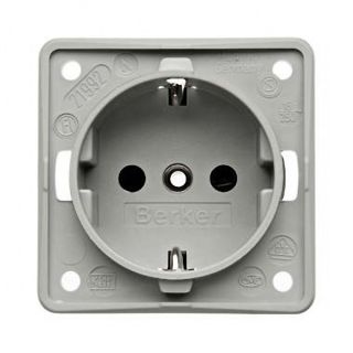 Berker Contactdoos 230V Inbouw Grijs Mat