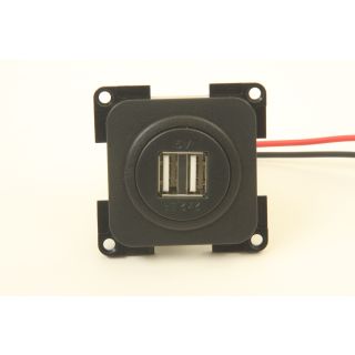 Presto Contactdoos 2x USB Lader 12V Inbouw S-10.000 Zwart