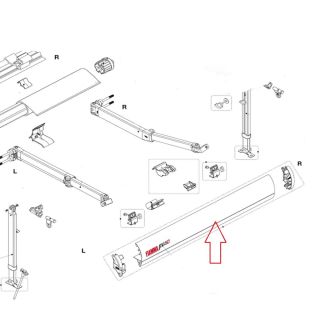 Fiamma F65s Polar White 370 Leadbar met Eindkappen