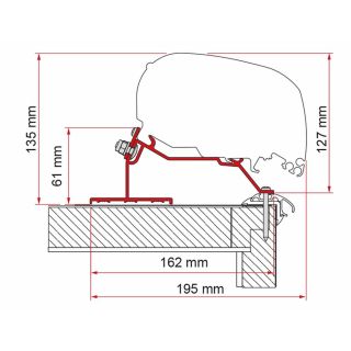 Fiamma Caravan Roof Adapter 550 F65/F80