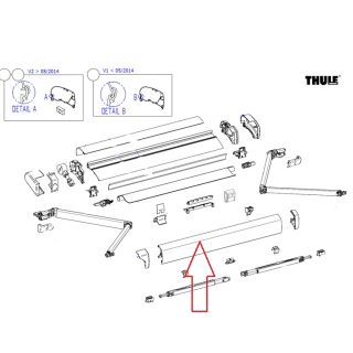 Thule leadrail 6200 Wit 4,0 mtr