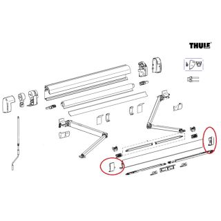 Thule Eindkap Lead Rail LH+RH 5200