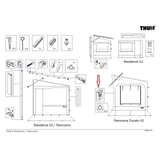 Thule Panorama Ducato H2 Voet Bevestiging 2st.