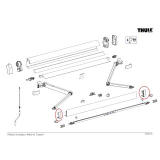 Thule Eindkap Lead Rail LH+RH 4900