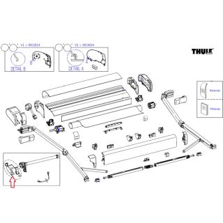 Thule 9200 Endcap Main Housing 230V LH Wit <2022