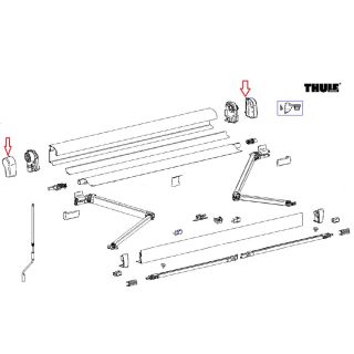 Thule Eindkap Mainhousing LH+RH 4900 Antraciet