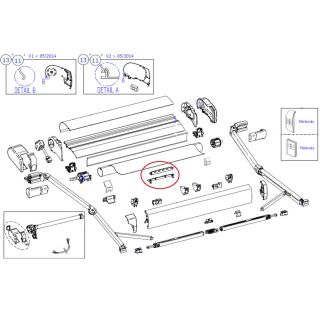 Thule 9200 Center Support Roller Tube