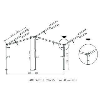 Campking Luifelframe Ameland 28/25mm Alu