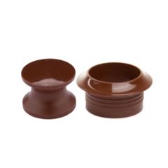 Knop+Ring Pushlock Bruin