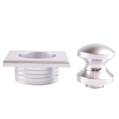 Mini Knop+Ring Vierkant Pushlock Nikkel Mat 2st.