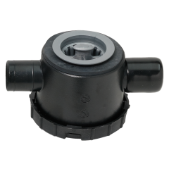 Reich afvoerplug zwart 39 mm met 2 aansl.