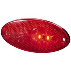 Hella Markering LED met Reflector Ovaal Opbouw Rood
