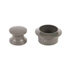 Knop+Ring Pushlock Grijs 2st.