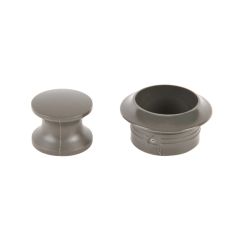 Knop+Ring Pushlock Grijs