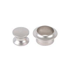 Knop+Ring Pushlock Zilver Mat 2st.