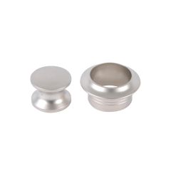 Knop+Ring Pushlock Zilver Mat