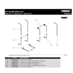 Thule elite G2 LV body/crossbar/t-pieces