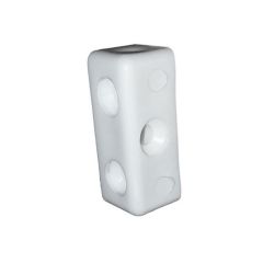 Hoekverbinder pvc Wit 3-gaats rechthoek
