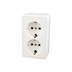 Contactdoos Dubbel 230V Opbouw Wit