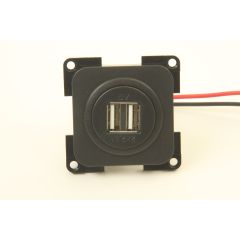 Presto Contactdoos 2x USB Lader 12V Inbouw S-10.000 Zwart