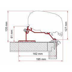 Fiamma Caravan Roof Adapter 550 F65/F80