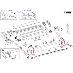 Thule Eindkap Lead Rail LH+RH 9200 Geanodiseerd