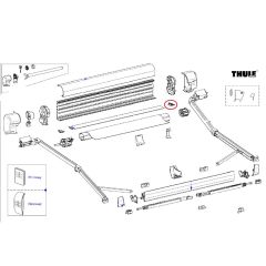 Thule Eindkap Main Housing Bottom LH+RH 8000