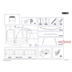 Thule QuickFit/EasyLink Tent Poles 11mm Lower Arch 2st. 183cm