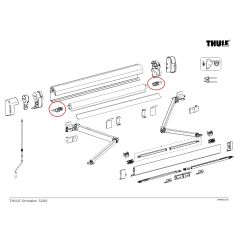 Thule Eindkap Roller Tube LH+RH 4900/5200