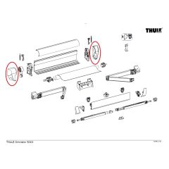 Thule Eindkap Lead Rail LH+RH 5003