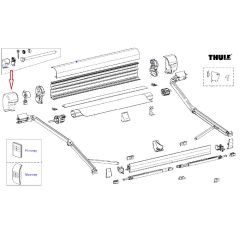 Thule 8000 Eindkap vaste bak links Antraciet