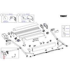 Thule 9200 Endcap Main Housing 230V LH Wit <2022