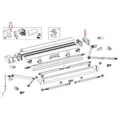 Thule 6300 Eindkap Motor 12V L+R Antraciet
